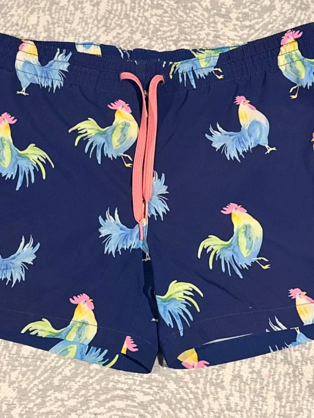 Chubbies Navy Rainbow Rooster Swim Trunks Size XS 5.5